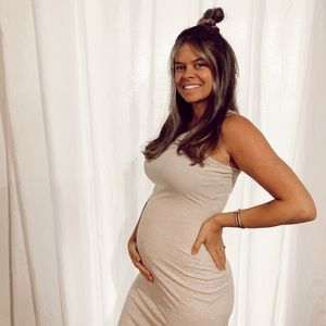 Pink blush maternity dress